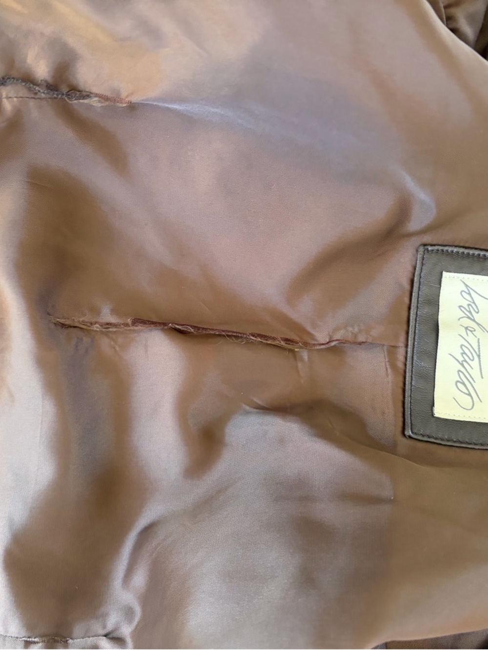 VTG Lord & Taylor Classic Brown Leather Bomber Jacket Zip Front Women’s 4 - Picture 13 of 13